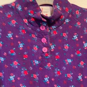 Vintage Hanna Anderson floral corduroy prairie dress. No size, measures size 14